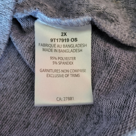 French Twist Light Purple Button-Detail Top, Size 2X - Picture 6 of 7